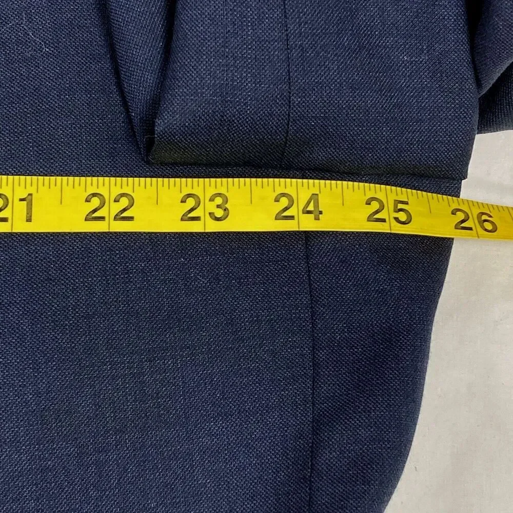 Pronto Uomo Platinum Blazer Wool Navy Blue 48 50 L Executive Fit 2 Vent Preppy